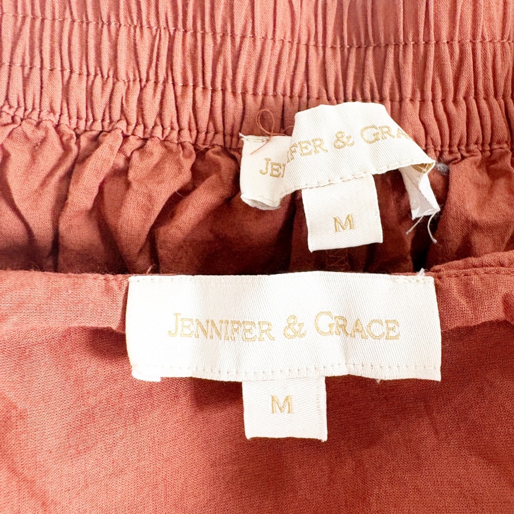 Jennifer & Grace Womens Terracotta Cotton Eyelet Boho Skirt & Top Set Size M - Picture 8 of 8